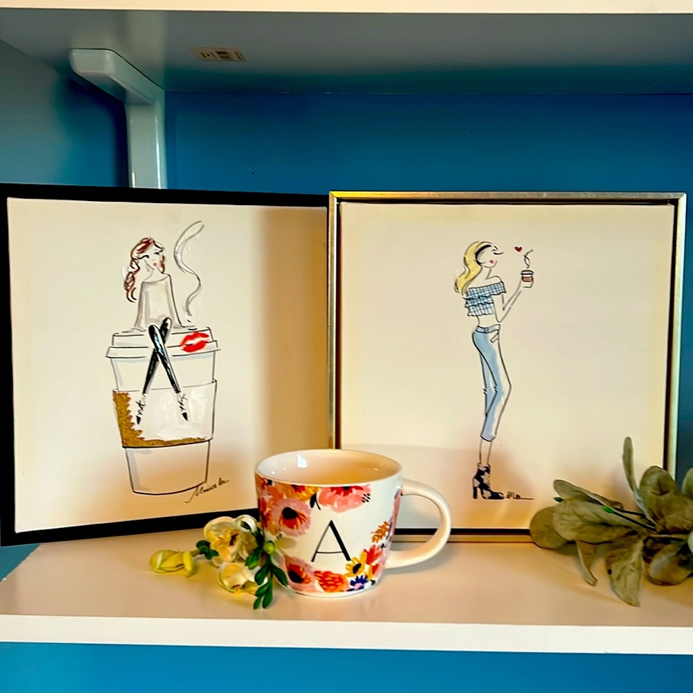 Monica Lee girl loves coffee wall art. - Picture 1 of 4